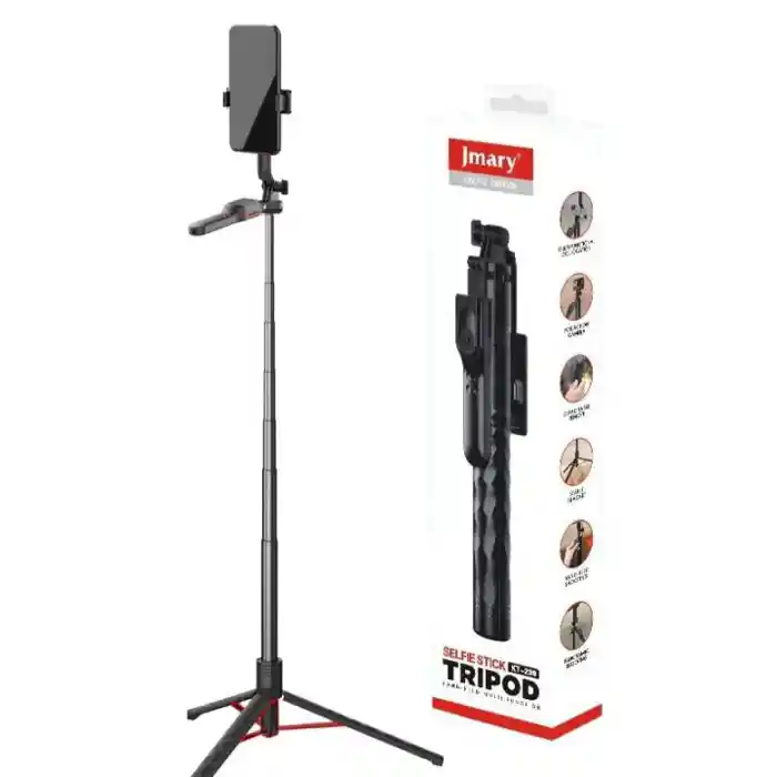 JMARY KT-239 1.75m Telescopic Selfie Stick Tripod Stand Cell Phone Clip Rotation Design Camera Mount Holder